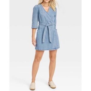 NWT Universal Thread denim wrap dress